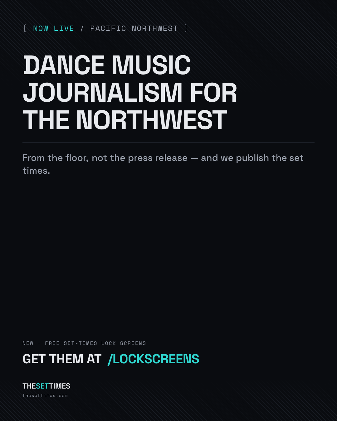 The Set Times launch announcement post