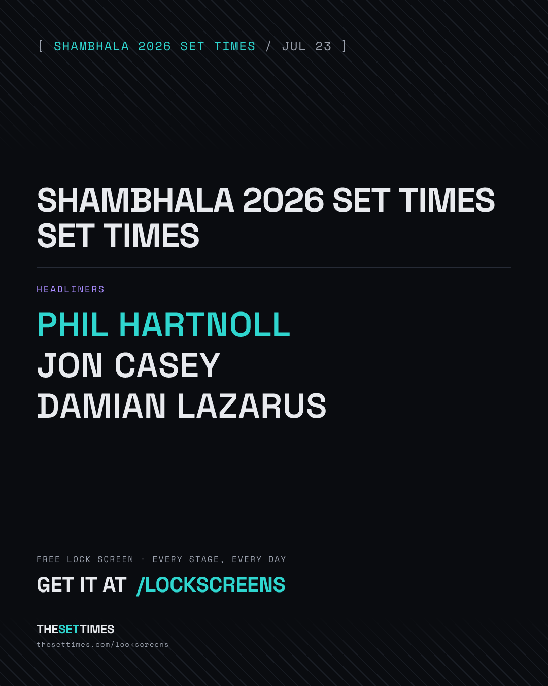 Shambhala 2026 Set Times set times poster