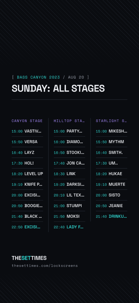 Bass Canyon 2023, Sunday lock screen wallpaper