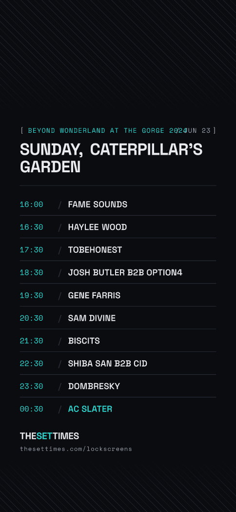 Beyond Wonderland at The Gorge 2024, Caterpillar's Garden lock screen wallpaper