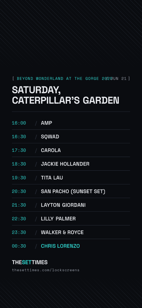 Beyond Wonderland at The Gorge 2025, Caterpillar's Garden lock screen wallpaper