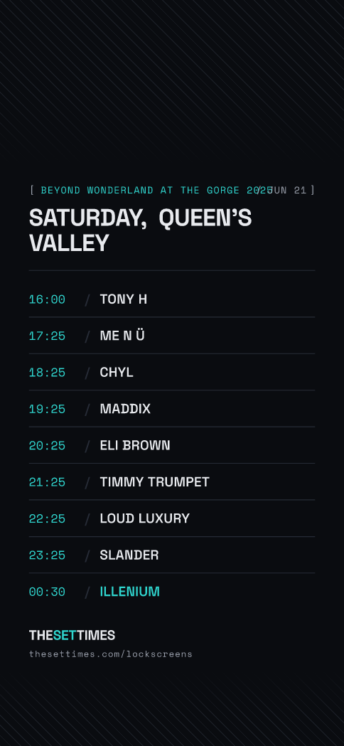 Beyond Wonderland at The Gorge 2025, Queen's Valley lock screen wallpaper