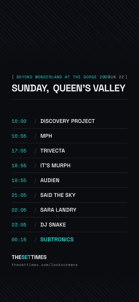 Beyond Wonderland at The Gorge 2025, Queen's Valley lock screen wallpaper