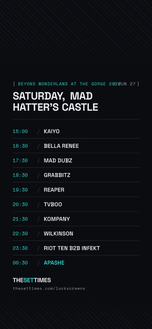 Beyond Wonderland at The Gorge 2026, Mad Hatter's Castle lock screen wallpaper