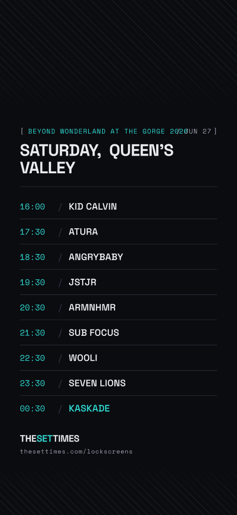 Beyond Wonderland at The Gorge 2026, Queen's Valley lock screen wallpaper