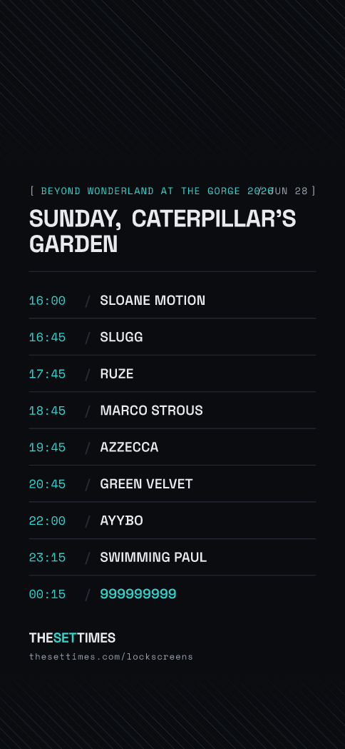 Beyond Wonderland at The Gorge 2026, Caterpillar's Garden lock screen wallpaper