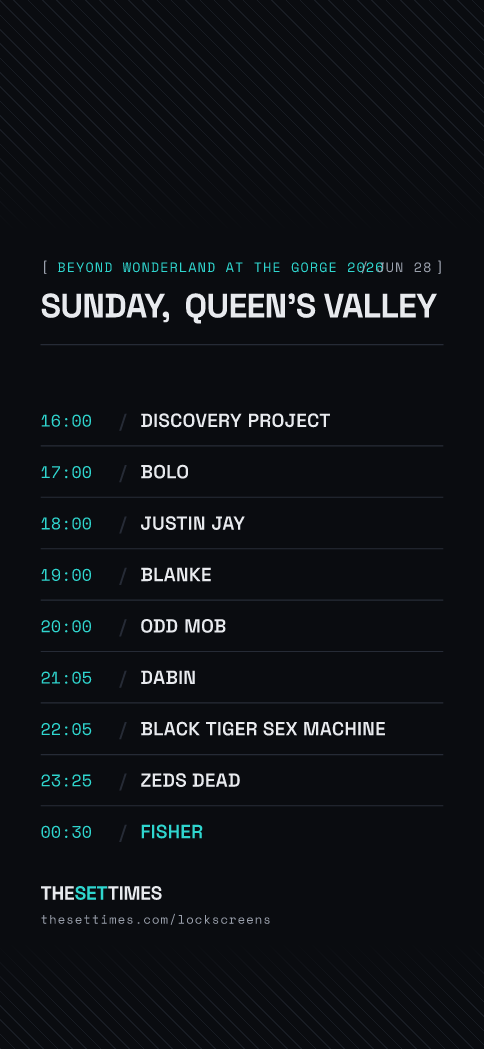 Beyond Wonderland at The Gorge 2026, Queen's Valley lock screen wallpaper