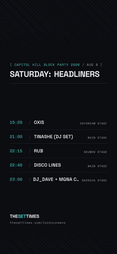 Capitol Hill Block Party 2026, Saturday lock screen wallpaper