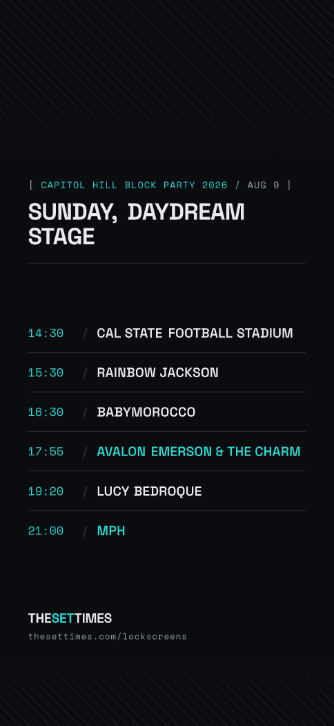 Capitol Hill Block Party 2026, Daydream Stage lock screen wallpaper