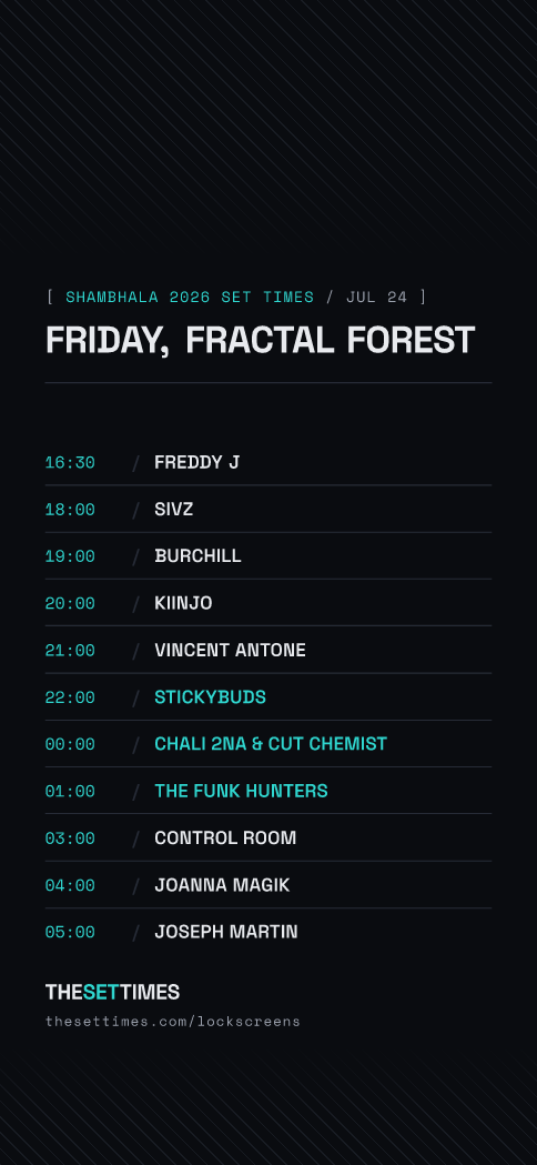 Shambhala 2026 Set Times, Fractal Forest lock screen wallpaper