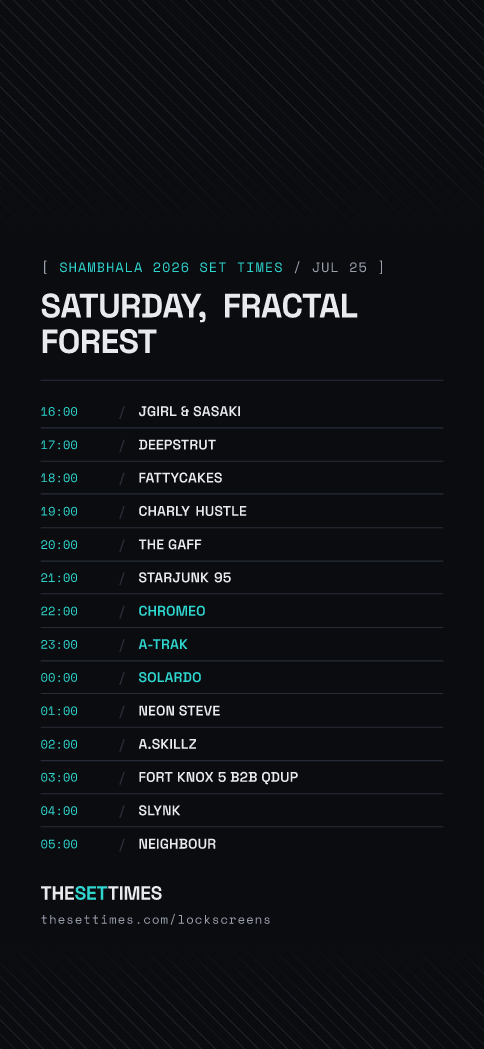 Shambhala 2026 Set Times, Fractal Forest lock screen wallpaper