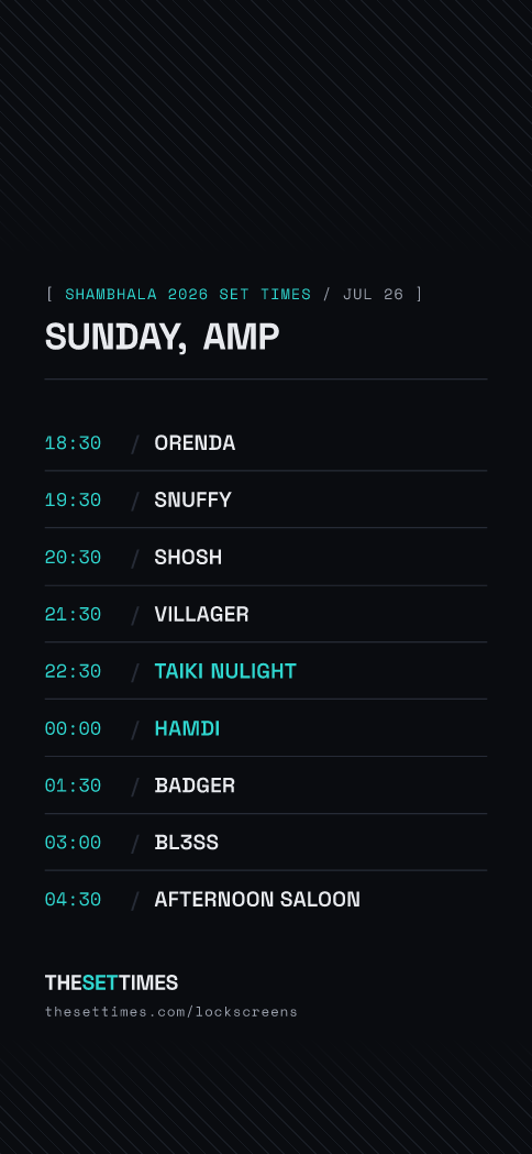 Shambhala 2026 Set Times, AMP lock screen wallpaper