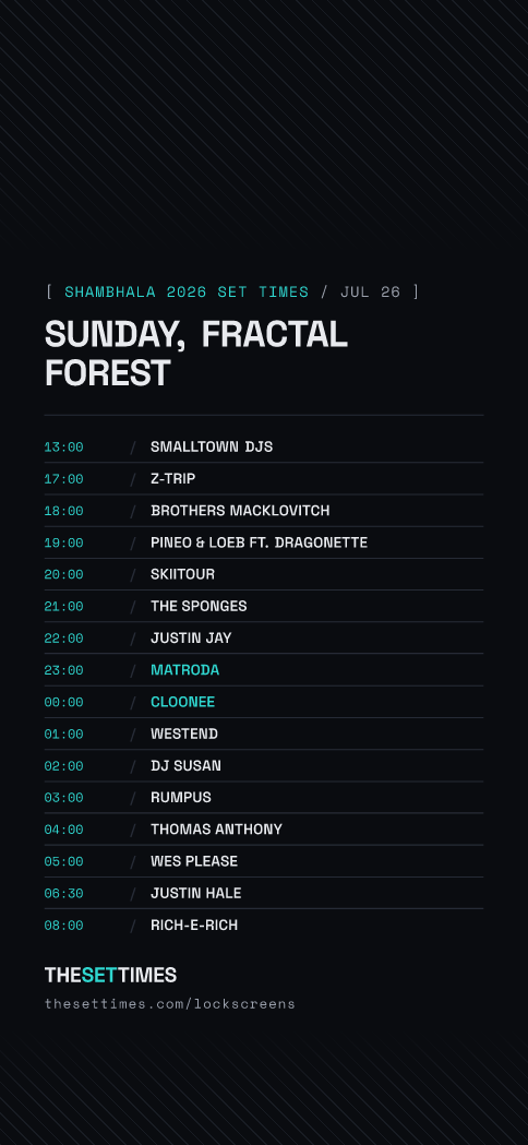 Shambhala 2026 Set Times, Fractal Forest lock screen wallpaper