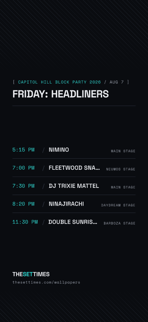 Capitol Hill Block Party 2026, Headliners wallpaper