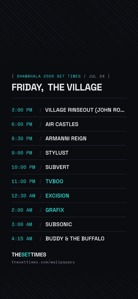 Shambhala 2026 Set Times, The Village wallpaper